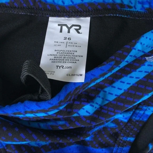 TYR Blue & Black Stripe Swimsuit Bottom